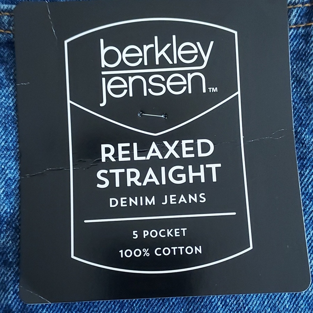 NWT Men's Berkley Jensen Relaxed Straight Lt Stonewash 5 Pocket Denim Jeans - Picture 9 of 17